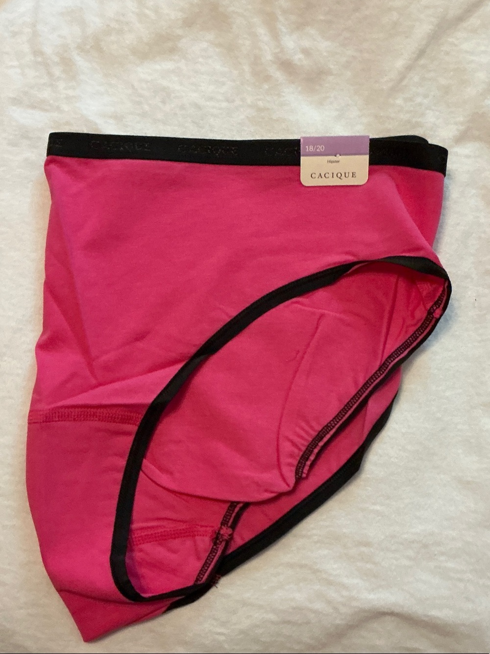 Cacique Hot Pink Girls' Cotton Briefs with Black Trim